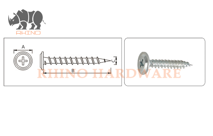 Phill Drive Flat Washer Self Tapping Screw
