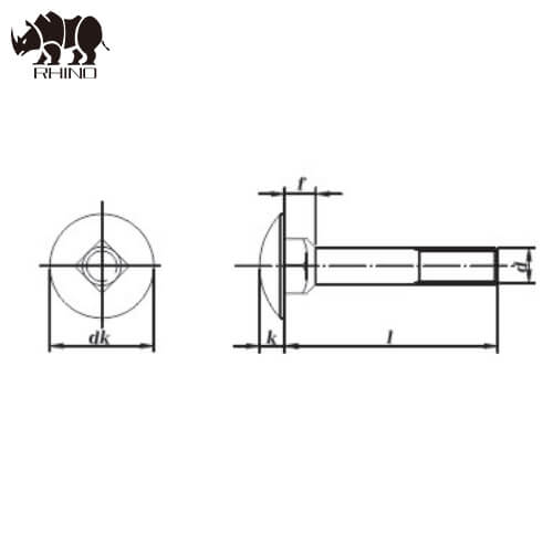 Mushroom Head Square Neck Carriage Bolts