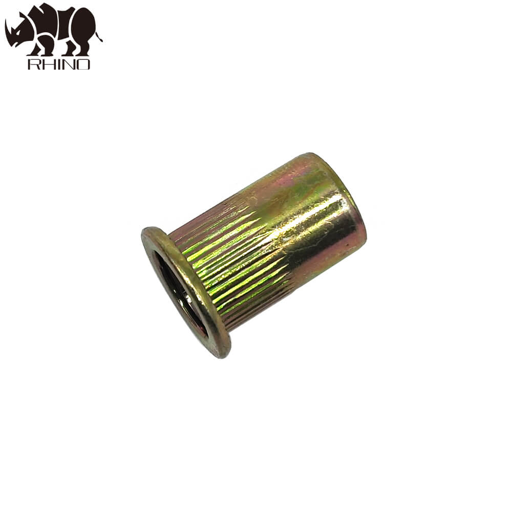 Flat Head Ribbed Threaded Insert Rivet Nut