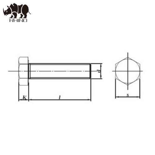 Hexagonal Head Bolt DIN933 8.8