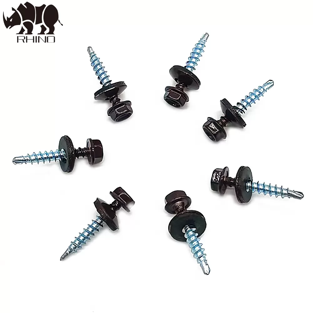 Hex Washer Head Self Drilling Screw With EPDM Washer, RAL Painted