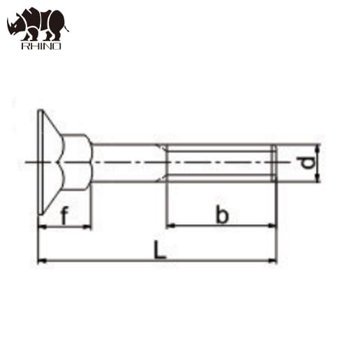 Countersunk Head Square Neck Bolt DIN608 Grade 4.8,8.8