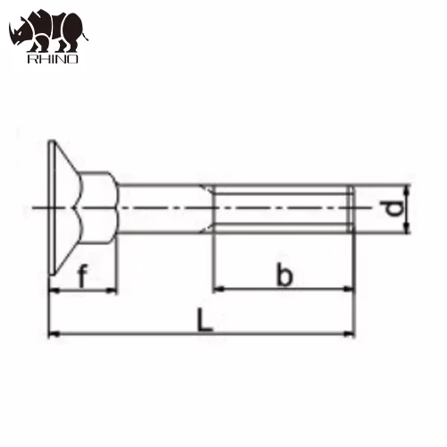 Countersunk Head Square Neck Bolt DIN608 Grade 4.8,8.8