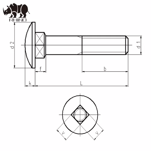 Round Head Square Neck Bolts for Customized Size