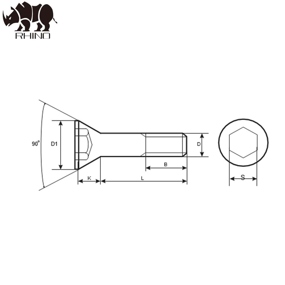 Hexagon socket flat head bolts DIN7991 10.9