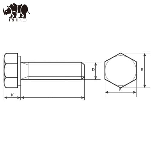 DIN 933 Hexagon Head Cap Bolts Full Thread