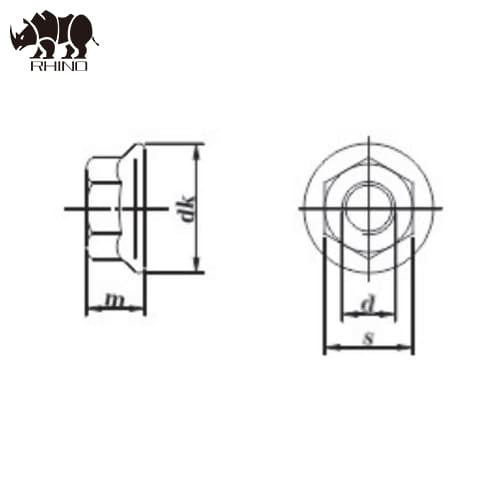 Nut with flange DIN6923