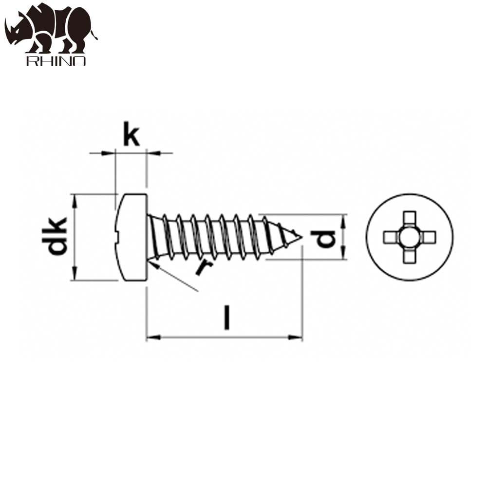 Slotted & Philip Pan Head Self Tapping Screw