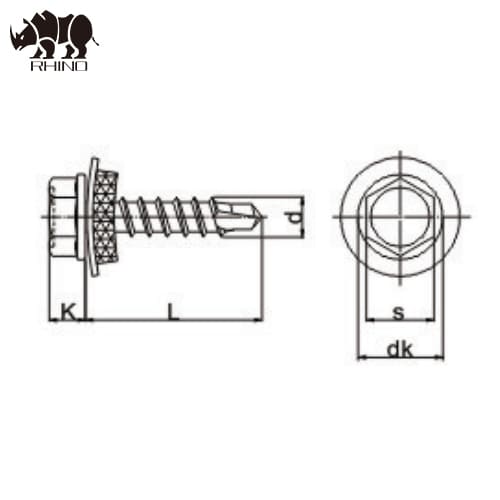 Ral Painted Hex Head Self Drilling Screw with EPDM Washer