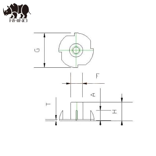 Tee Nut Four Claws DIN1624