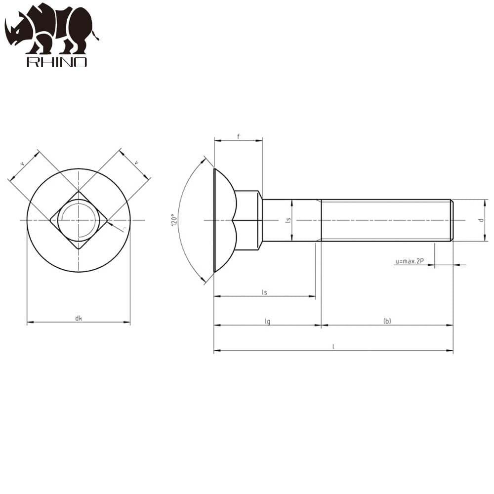 Countersunk Head Square Neck Bolt DIN608