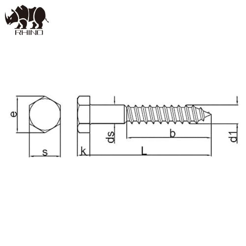 DIN 571 Hex Head Coach Lag Wood Screws