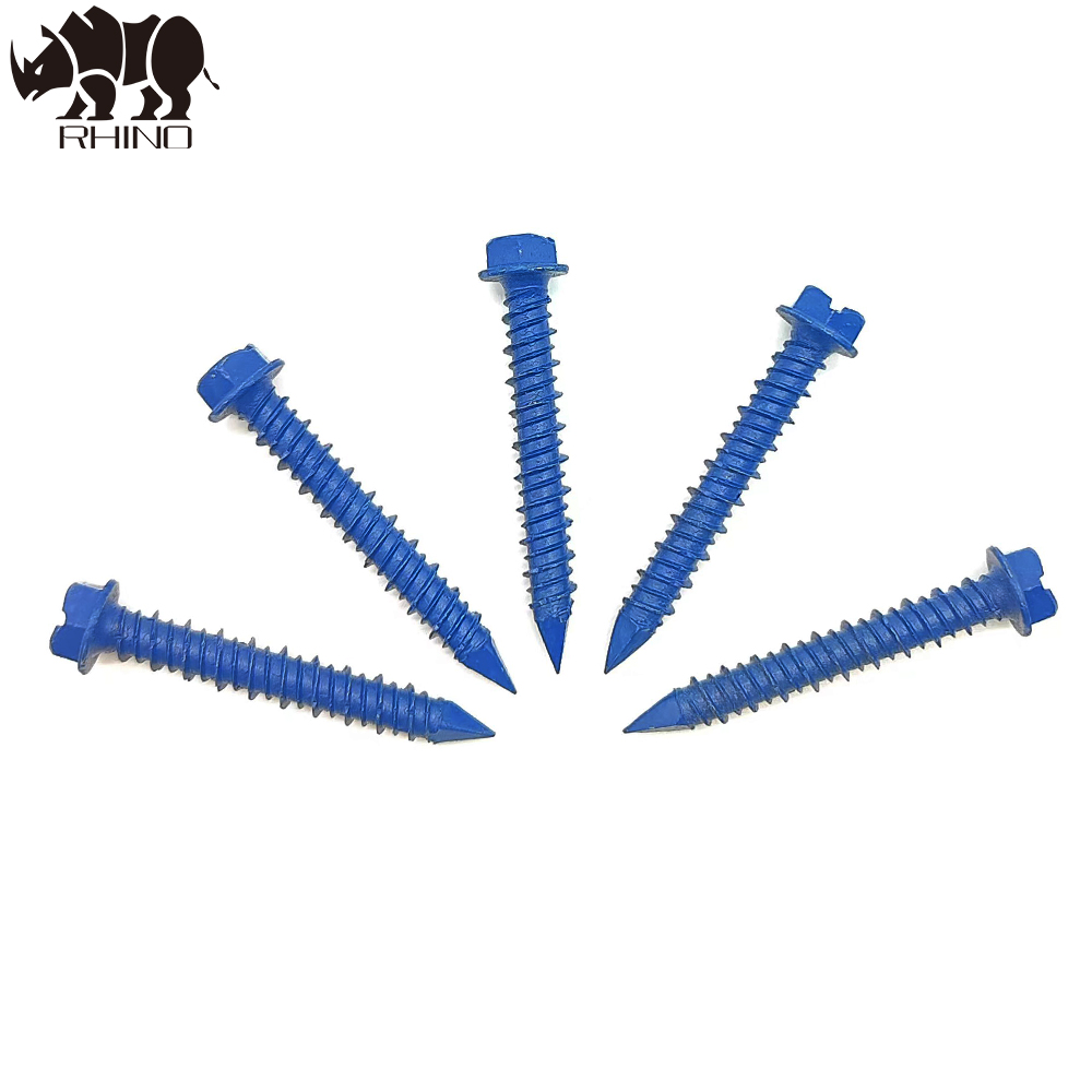 Slotted hex washer head concrete screw