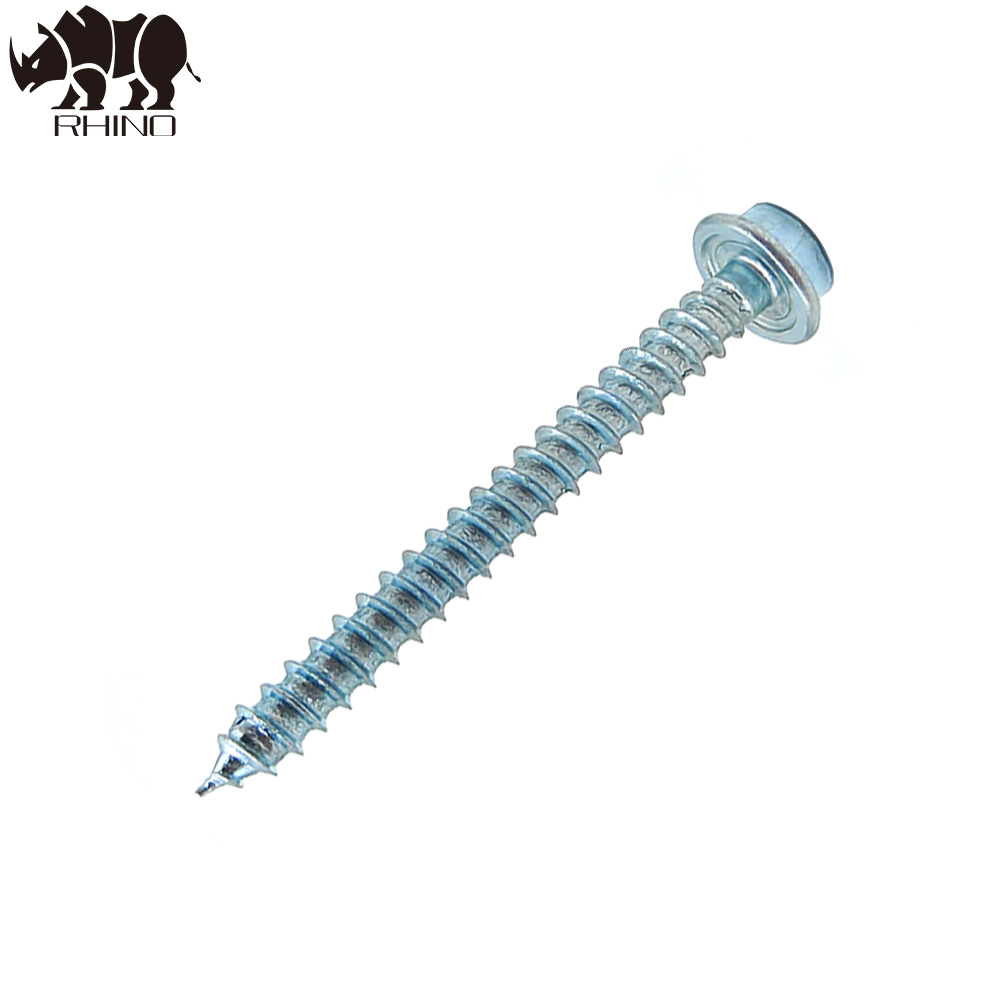 Hex Washer head with slotted self tapping screw