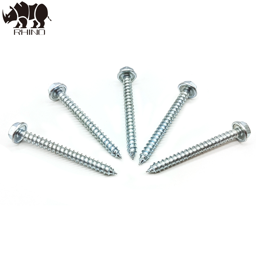 Hex Washer head with slotted self tapping screw