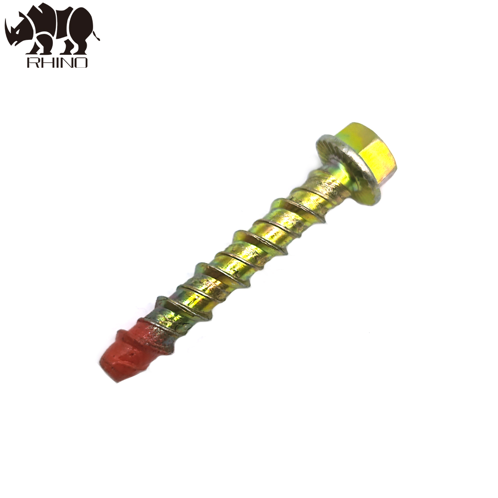 Yellow Zinc Hex Flange Concrete Screw Bolt