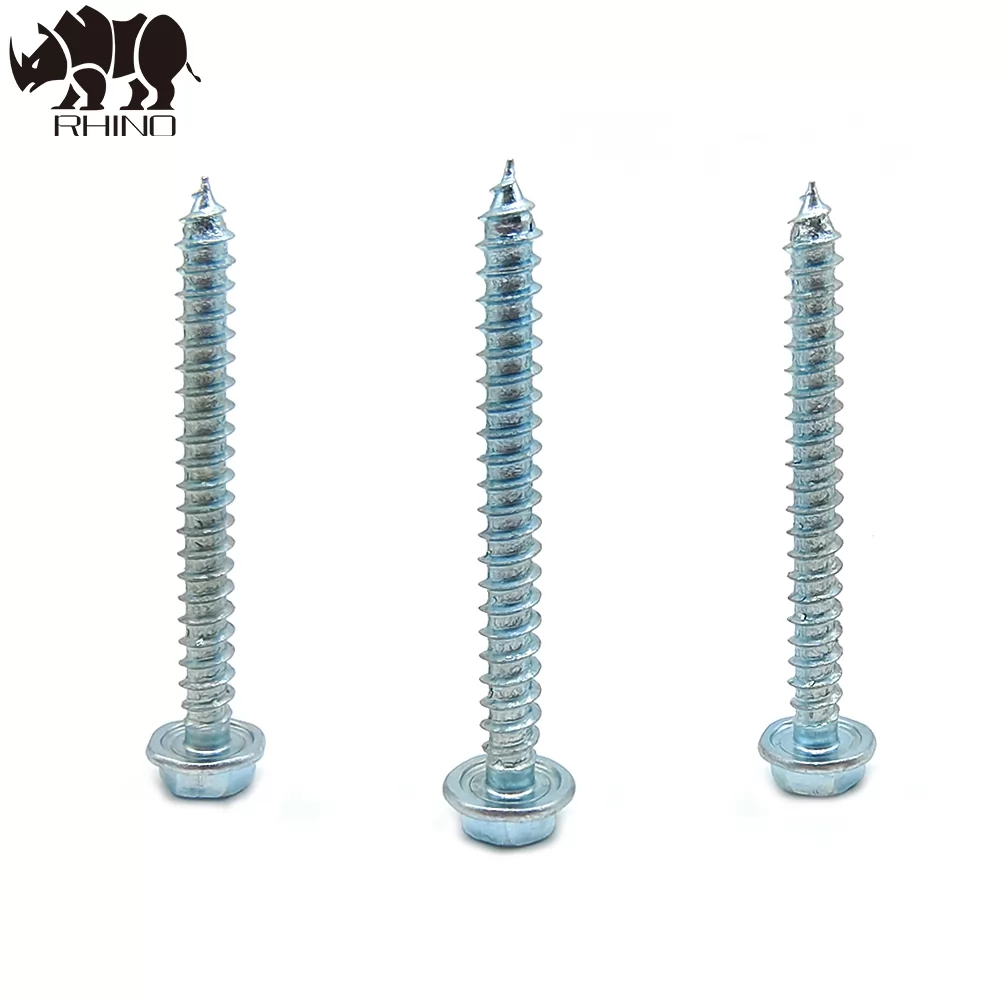 Hex Washer head with slotted self tapping screw