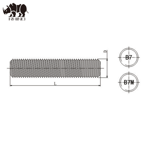 B7 Black Threaded Rod