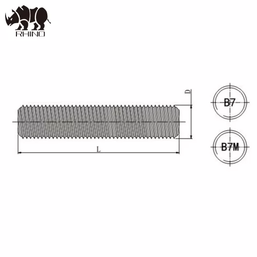 B7 Black Threaded Rod