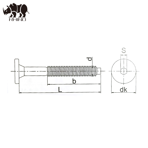 Flat Head Hex Socket Furniture Screw