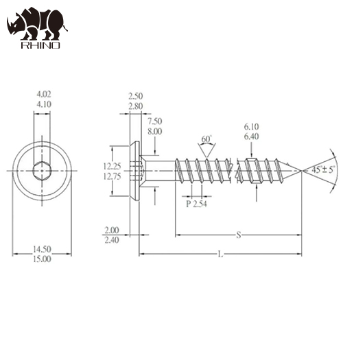 Hex socket flat head funiture screw