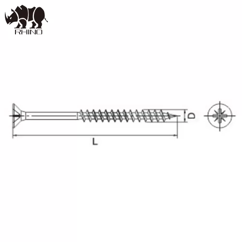 Pozi Drive Double Countersunk Head Chipboard Screw