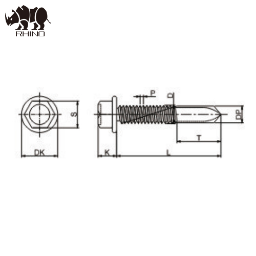 Bi-Metal Hex Head Self-Drilling Screw Point #5