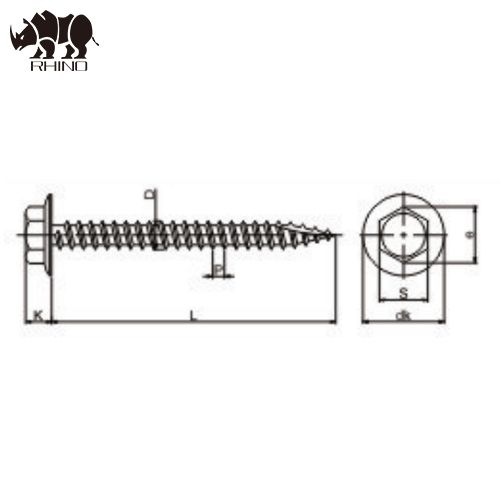 Hex Flanged Head Self-Tapping Screw With EPDM Washer