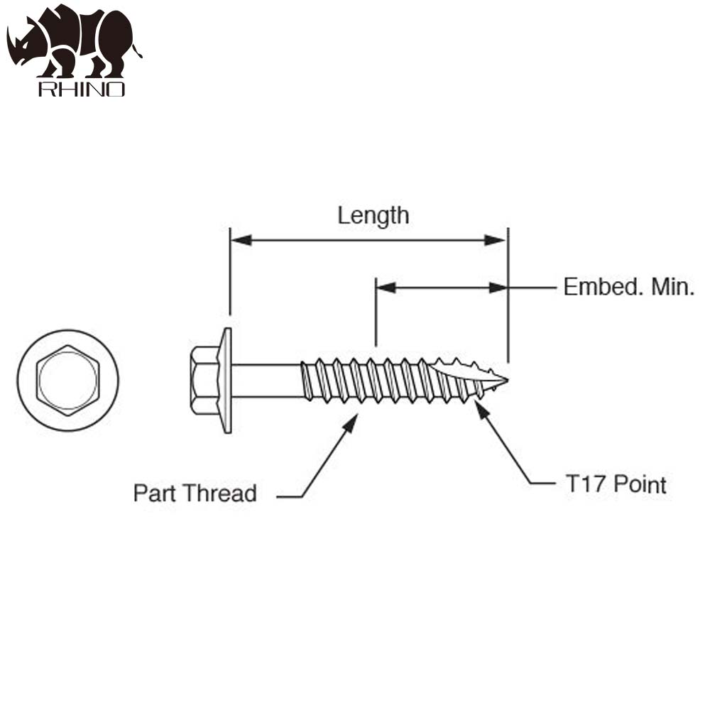 Hex Flanged Head Self-Tapping Screw Type 17 With knurling