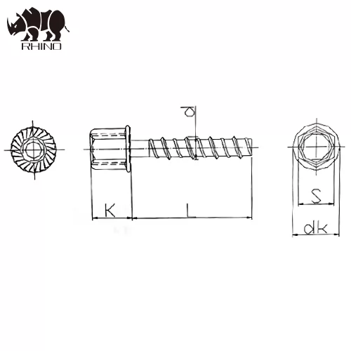 1-2x80x50 Hex Head Hex Ceiling Screw