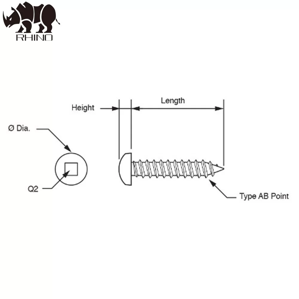 Stainless Steel Pan Head Square Drive Self Tapping Screw