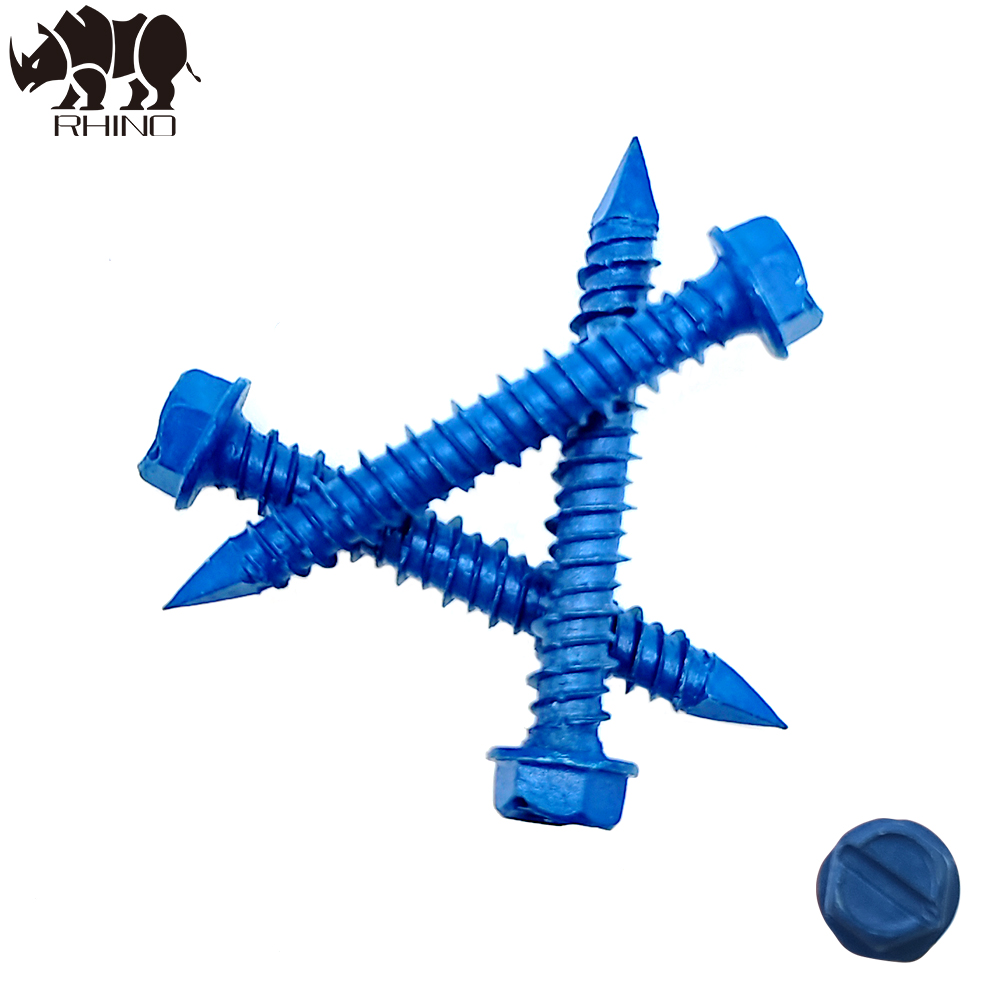 Slotted hex washer head concrete screw