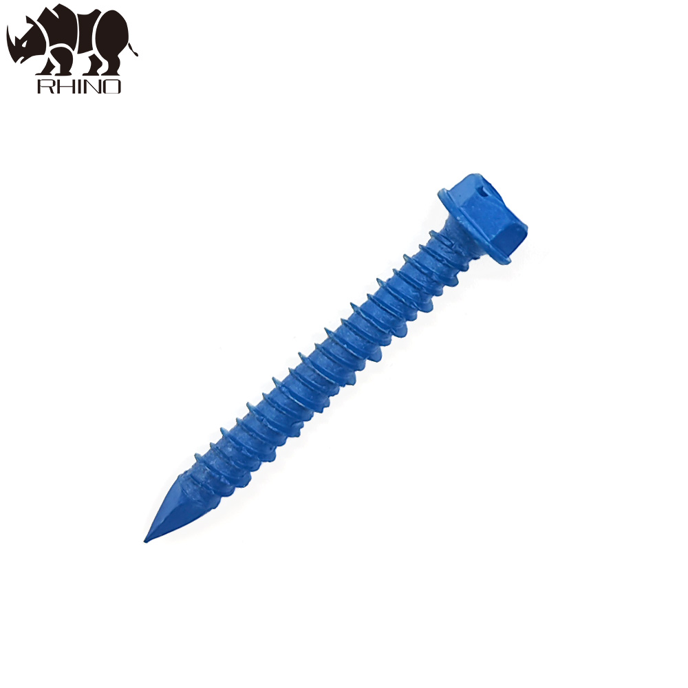 Slotted hex washer head concrete screw