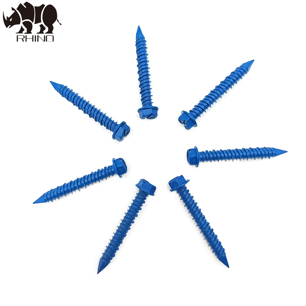 Slotted hex washer head concrete screw