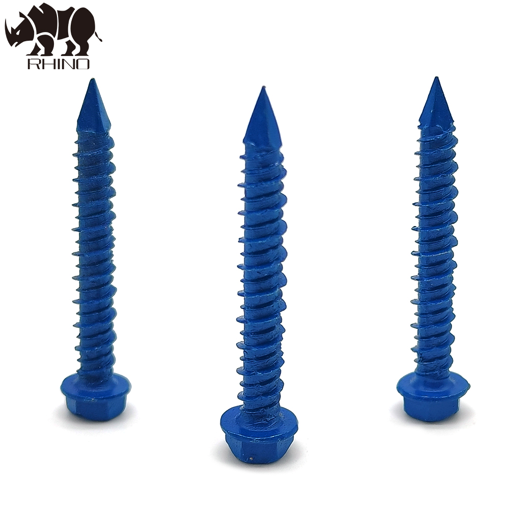 Slotted hex washer head concrete screw