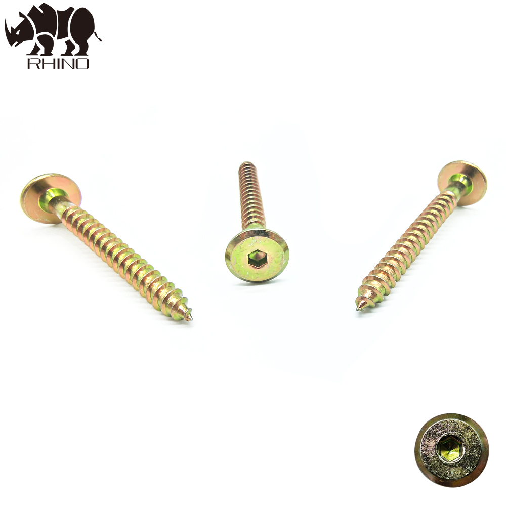 Hex socket flat head funiture screw