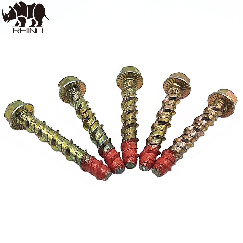 Yellow Zinc Hex Flange Concrete Screw Bolt