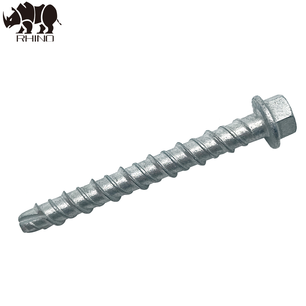 Hex Washer Head Concrete Screw With Serration Under Head