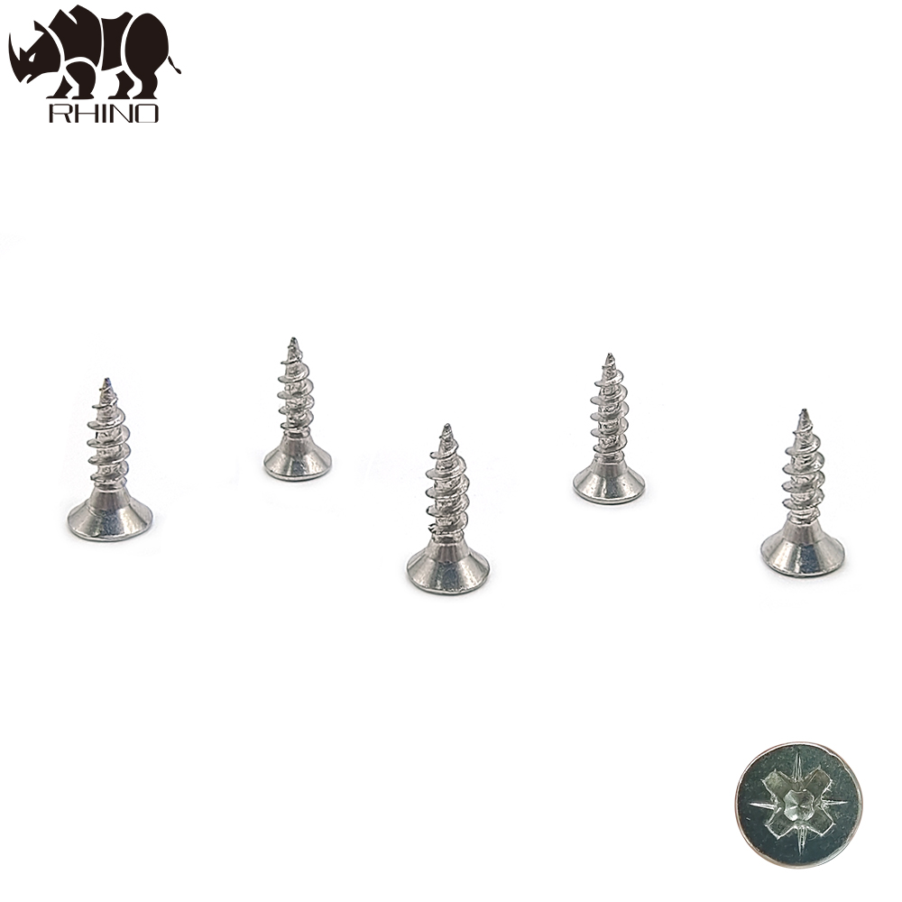 White Nickel Pozi Drive Countersunk Head Chipboard Screw