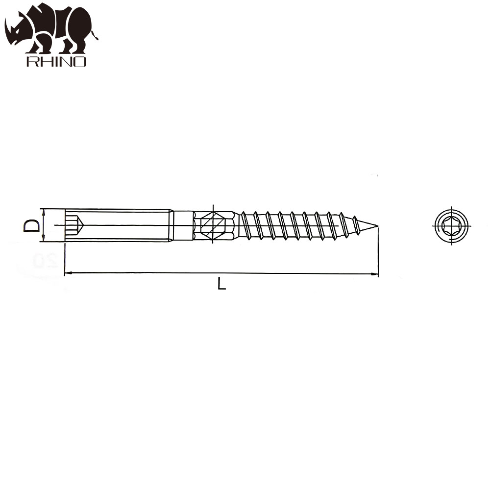 Hanger Bolts With Metric Thread Hex Center