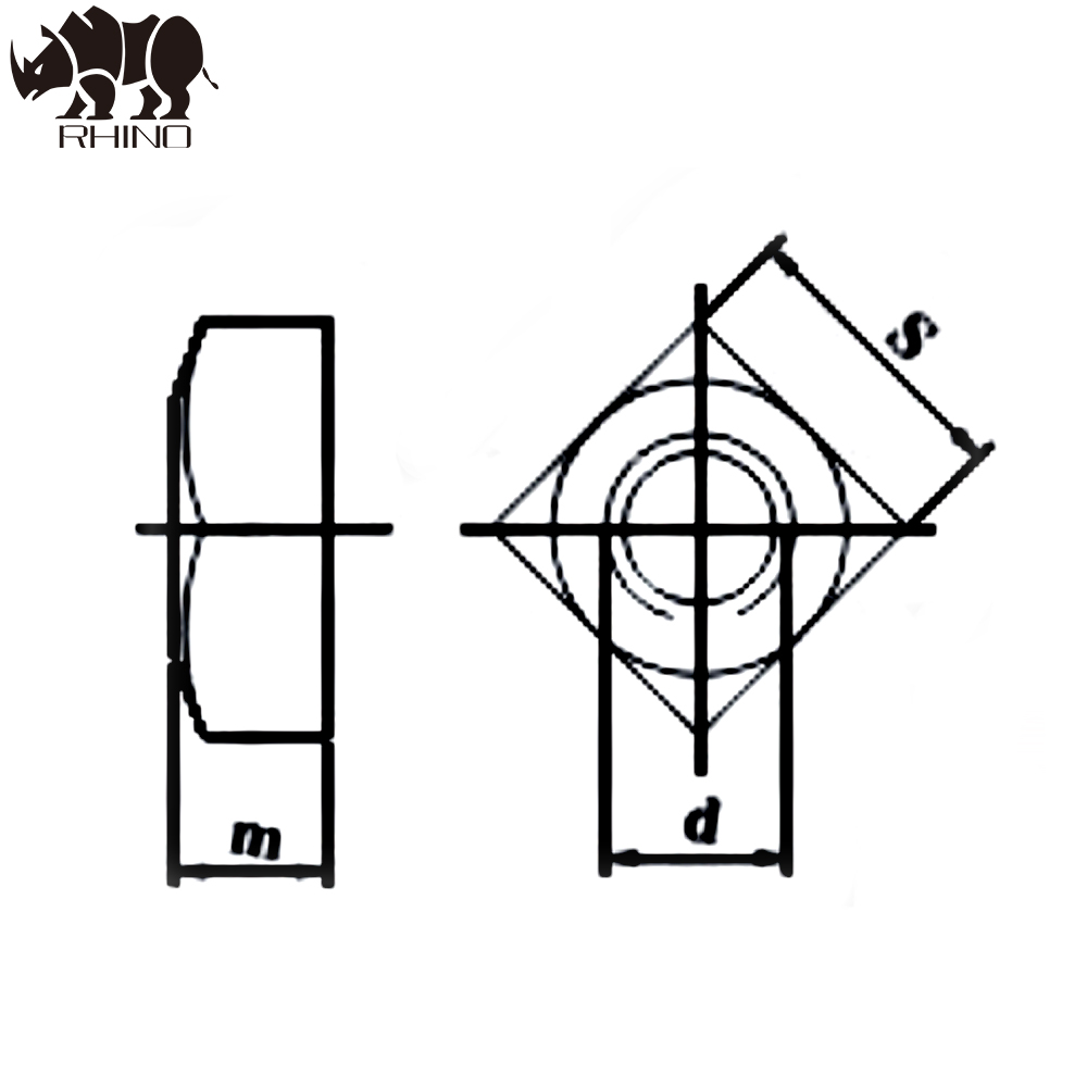 A2-70 Stainless Steel Square Nut DIN557