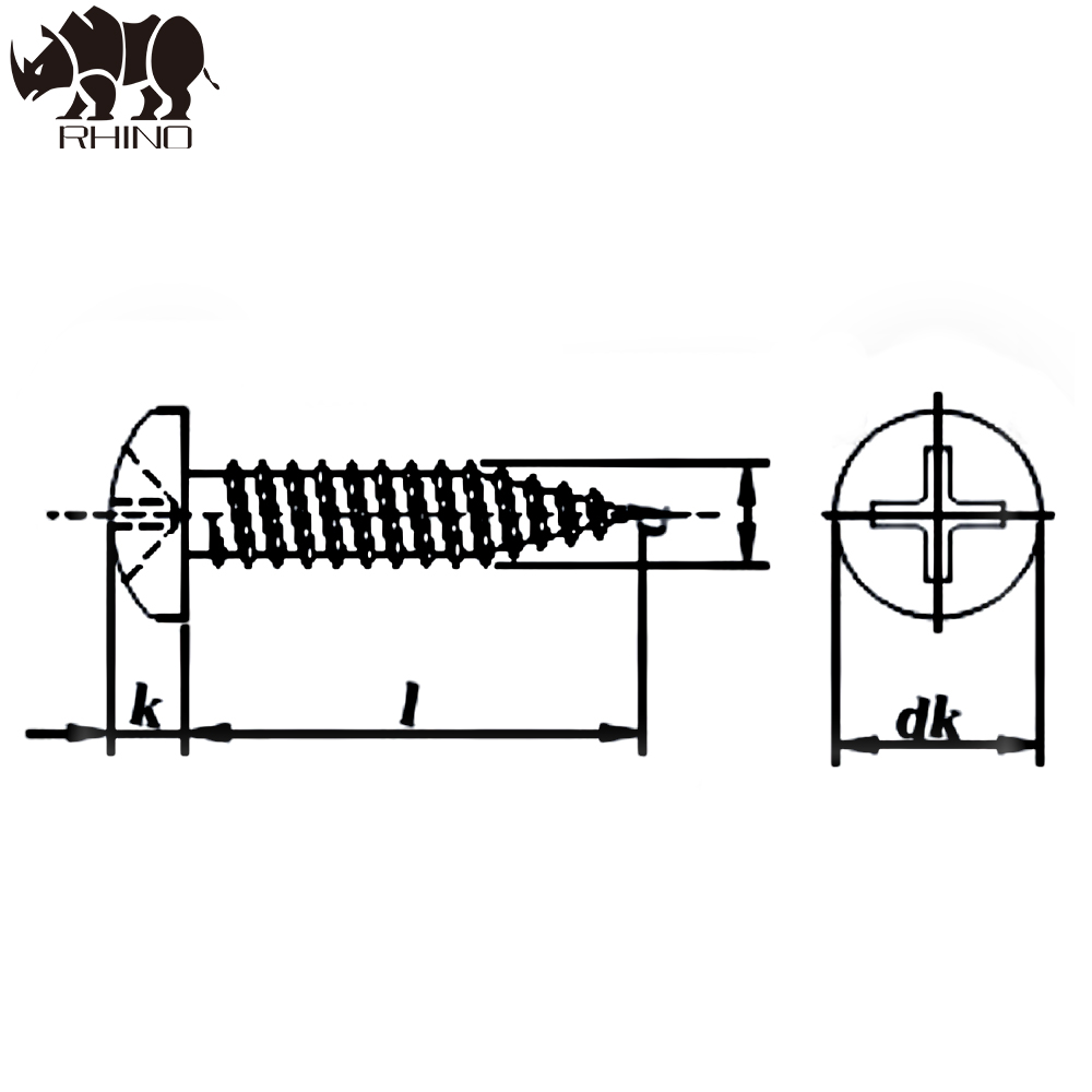 Cross Recessed Pan Head Tapping Screw DIN7981