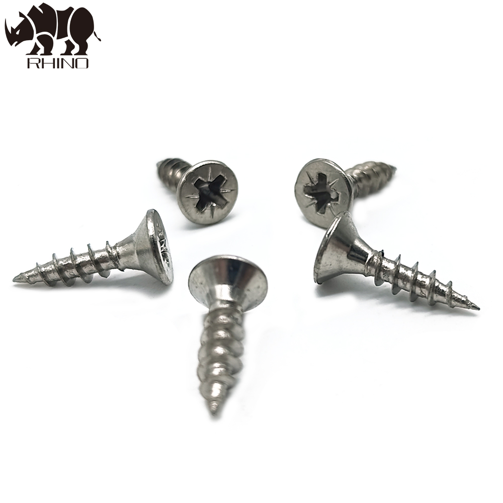 White Nickel Pozi Drive Countersunk Head Chipboard Screw