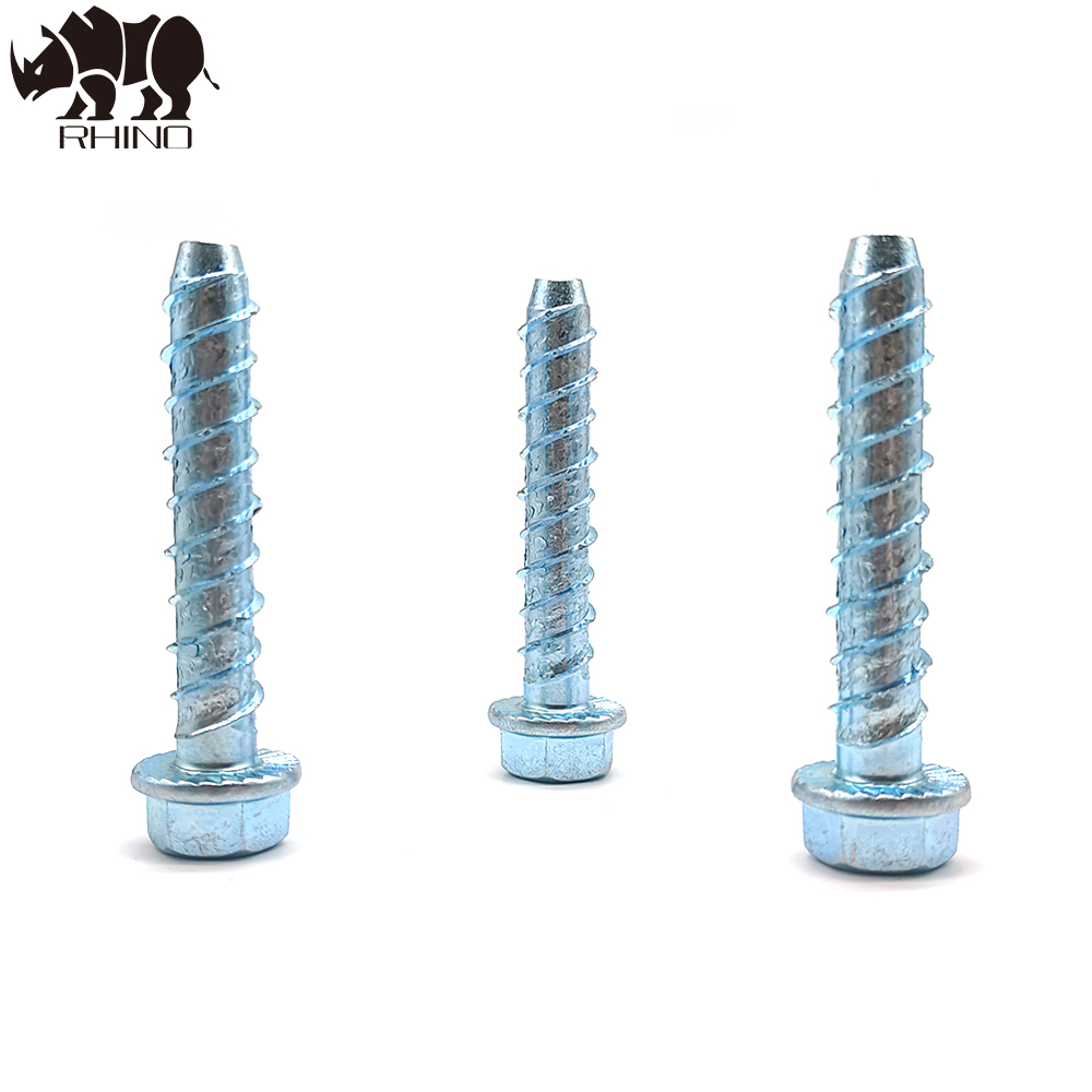 Hex Flange Galvanised Concrete Screw Bolt With Slot