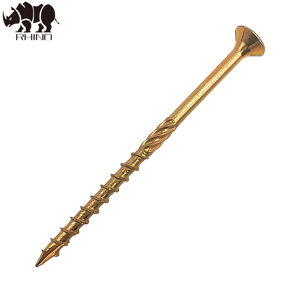 Golden Torx Drive Countersunk Head Chipboard Screw With Nibs