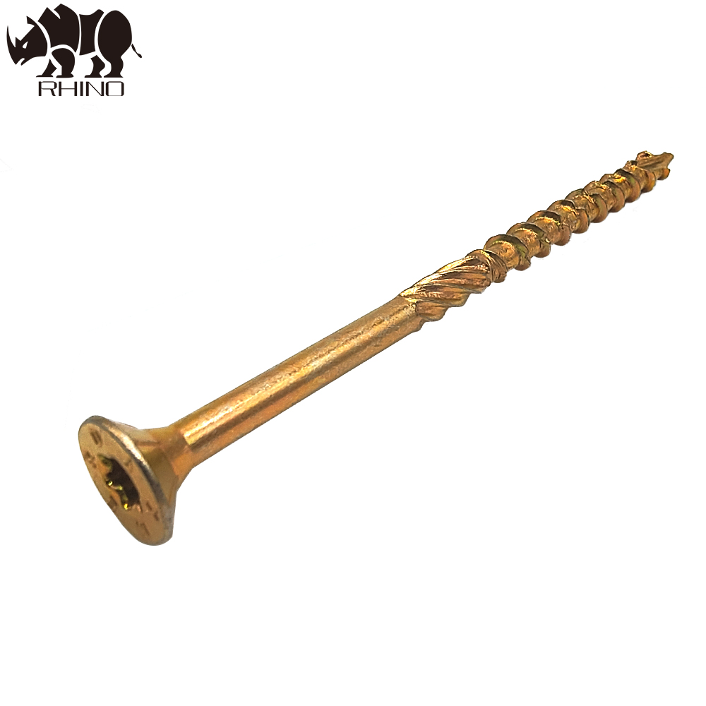 Golden Torx Drive Countersunk Head Chipboard Screw With Nibs