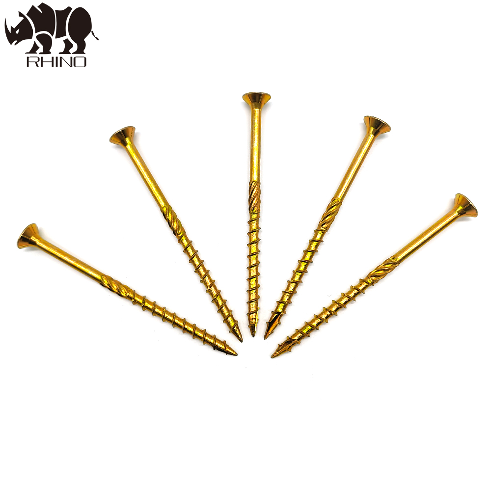 Golden Torx Drive Countersunk Head Chipboard Screw With Nibs