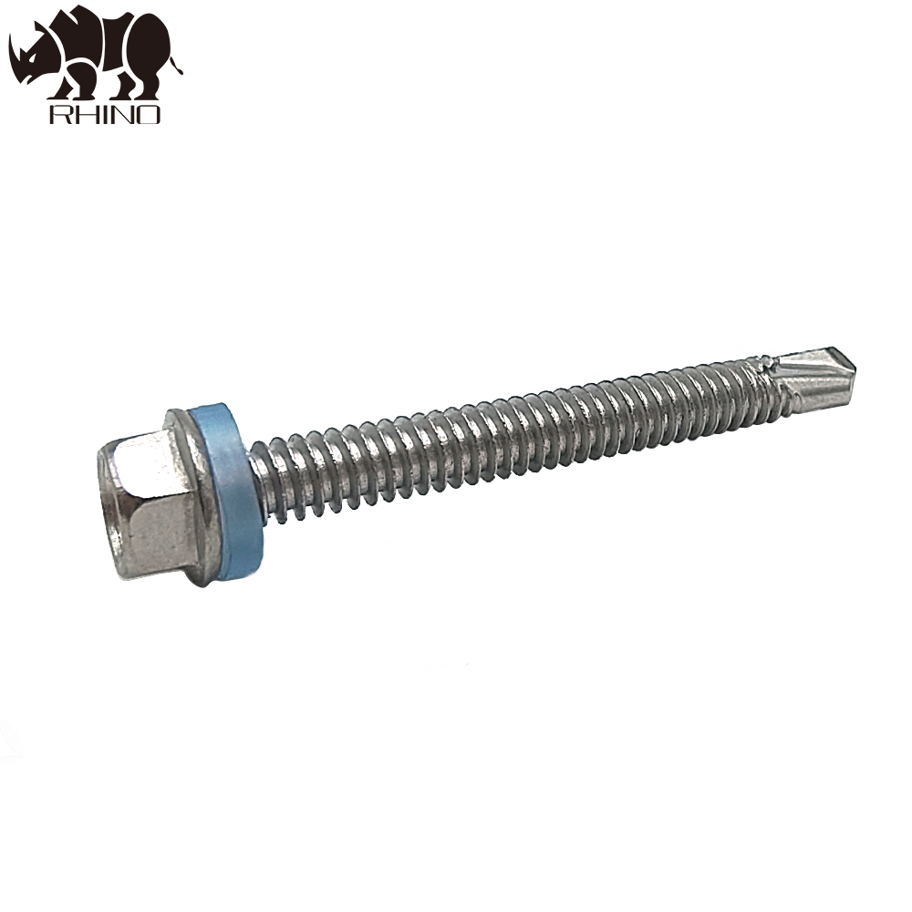 Hex Washer Flange Head Self Drilling Screw With Washer For Roof Building