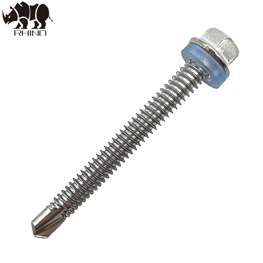 Hex Washer Flange Head Self Drilling Screw With Washer For Roof Building